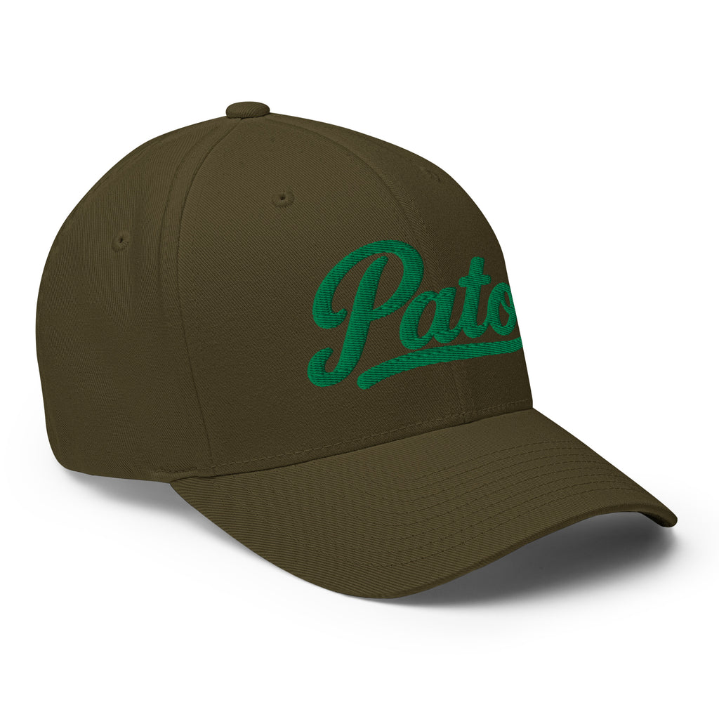 PATO script golf cap with green embroidery