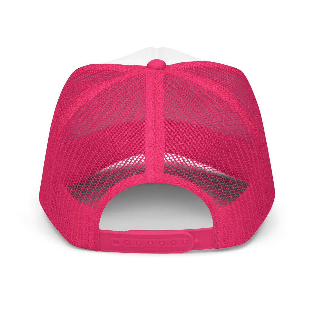 PATO foam trucker golf cap with varsity letters and golf flag