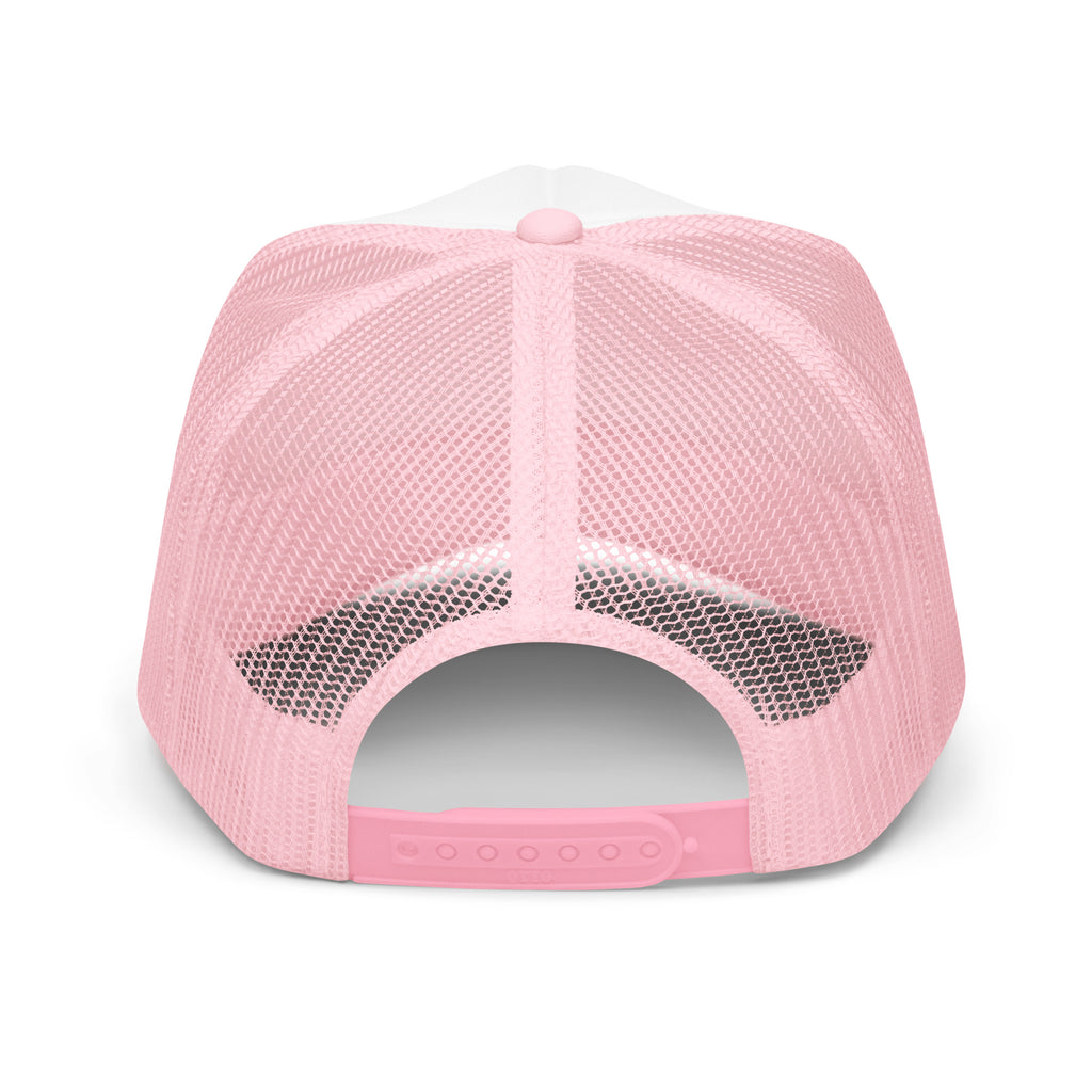PATO foam trucker golf cap with varsity letters and golf flag