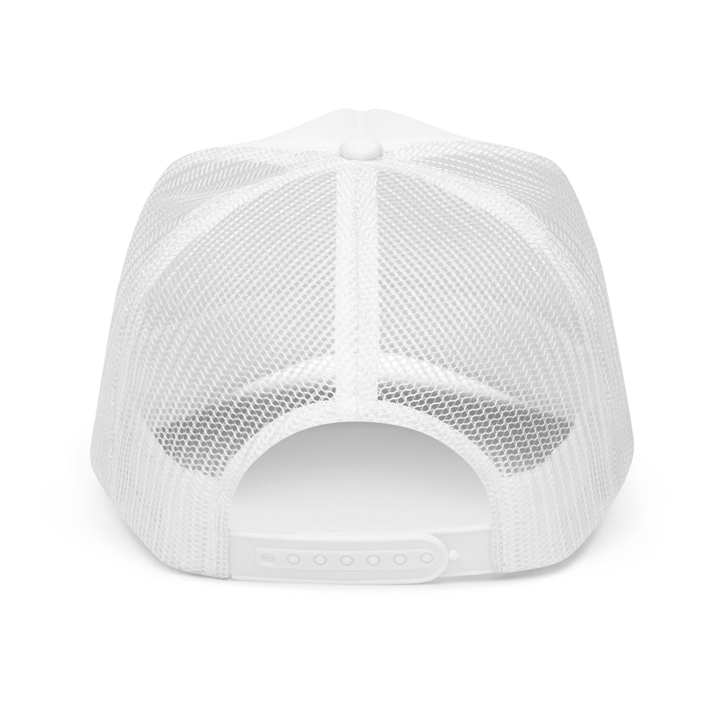 PATO foam trucker golf cap with varsity letters and golf flag