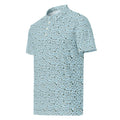 Golf polo with small all-over Patagonia print: glaciers, guanacos and mountains