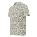 Golf polo with small all-over Tuscany print: PATO wine bottles, grapes and cypress hills
