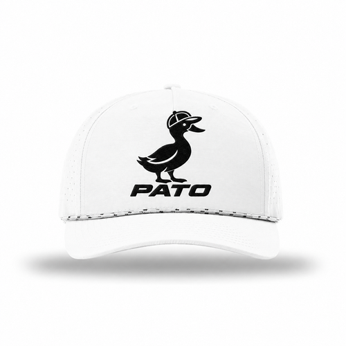 PATO Performance Rope Cap in White with black duck logo — front view